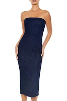 Denim Midi Tube Dress