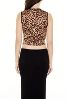 Leopard Print Cropped Tank Top