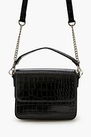 Faux Croc Crossbody Bag