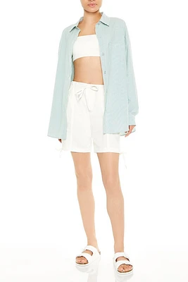 Linen-Blend Drawstring Shorts