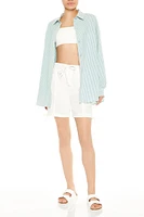 Linen-Blend Drawstring Shorts