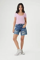 Distressed Bermuda Shorts