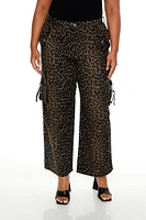 Plus Leopard Cargo Pants