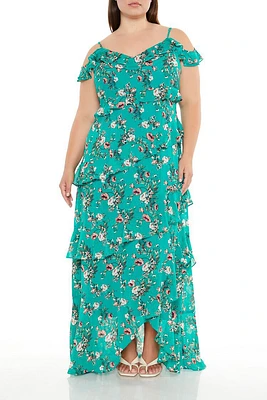 Plus Open-Shoulder Maxi Dress