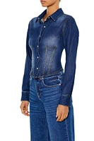 Stretch-Denim Long-Sleeve Shirt