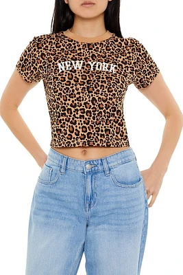 Leopard Print New York Baby Tee