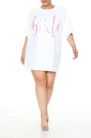 Plus Sequin Bride T-Shirt Mini Dress