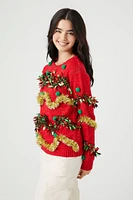 Pom Tinsel Holiday Sweater