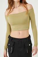 Seamless Off-the-Shoulder Crop Top