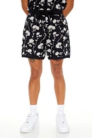 Floral Print Drawstring Shorts