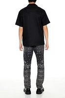 Paisley Mid-Rise Slim-Fit Jeans