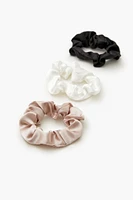 Ruched Satin Hair Scrunchie Set - 3 pack