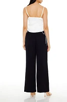 Wide-Leg Drawstring Pants