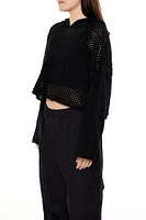 Netted Cropped Hoodie