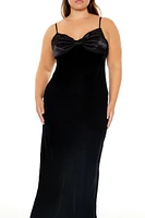 Plus Velvet Bow Maxi Dress