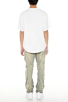 Frayed Slim-Fit Mid-Rise Jeans