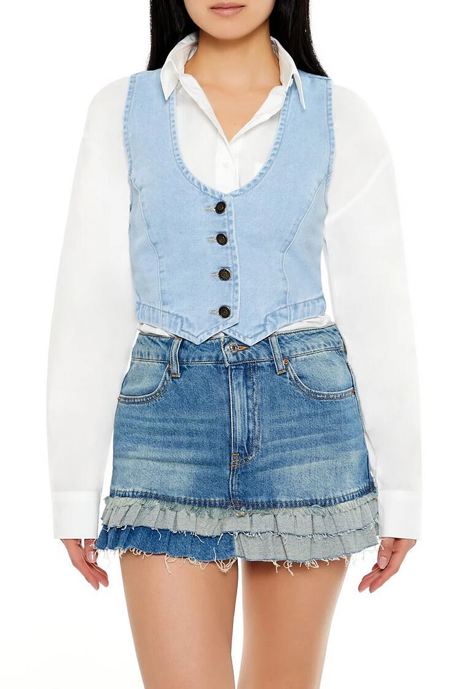 Denim Cropped Vest