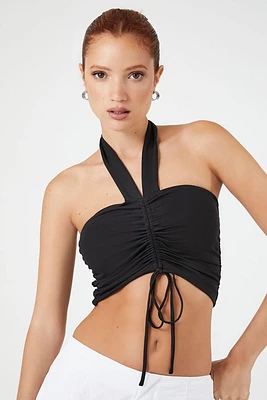 Ruched Halter Crop Top