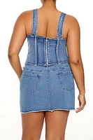 Plus Denim Sweetheart Crop Top
