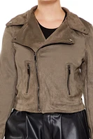 Faux Suede Moto Jacket