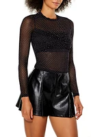 Sheer Mesh Rhinestone Top