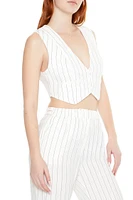 Pinstriped Cropped Vest