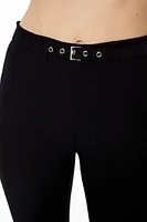 Buckled Mid-Rise Capri Pants