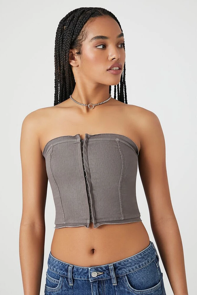 Cropped Zip-Up Tube Top