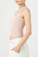 Sweater-Knit One-Shoulder Crop Top