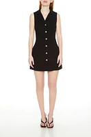 Sleeveless Button-Front Mini Dress