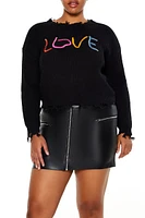 Plus Love Embroidered Sweater