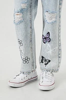 Girls Distressed Butterfly Jeans (Kids)