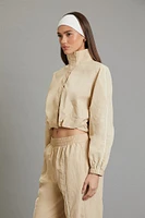 Active Piped-Trim Cropped Jacket