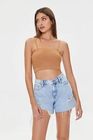 Textured Sweater-Knit Cropped Cami