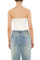 Beaded Fringe-Trim Bustier Tube Top