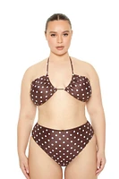 Plus Polka Dot Bandeau Bikini Top