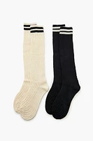 Pointelle Knee-High Socks Set - 2 pack