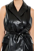 Faux Leather Blazer Mini Dress