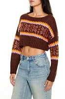 Fair Isle Snowflake Cropped Sweater