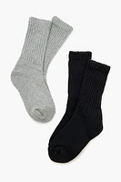 Ribbed Crew Socks Set - 2 pack