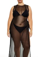 Plus Sheer Swim Cover-Up Dress