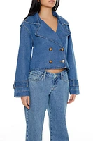 Denim Cropped Trench Coat
