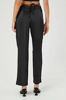 Satin Strappy Mid-Rise Pants