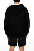 Toggle Drawstring Zip-Up Hoodie