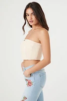 Satin Zip-Up Tube Top