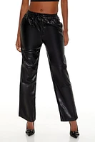 Faux Leather High-Rise Pants