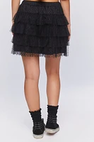 Clip Dot Tiered Mini Skirt