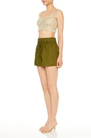 Tie-Front A-Line Mini Skirt