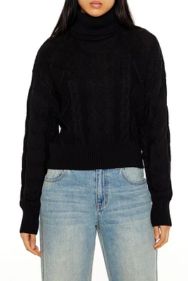 Cable Knit Turtleneck Sweater