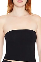 Cropped Cotton-Blend Tube Top